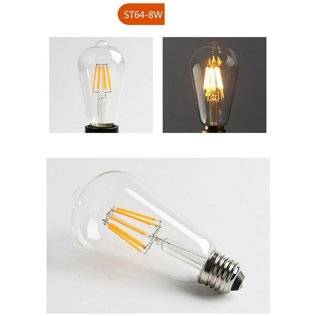 Bóng Đèn Edison LED Vintage ST64, G45, A60 - 8w , 4W đui E27 as vàng vỏ trắng