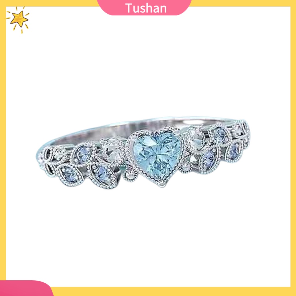 Nhẫn đính hôn mạ điện nhẹ đính đá tinh tế