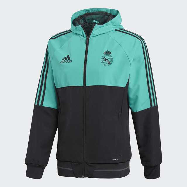 áo khoác adidas Mens RMCF Real Madrid Presentation Jacket Aero Reef/Black