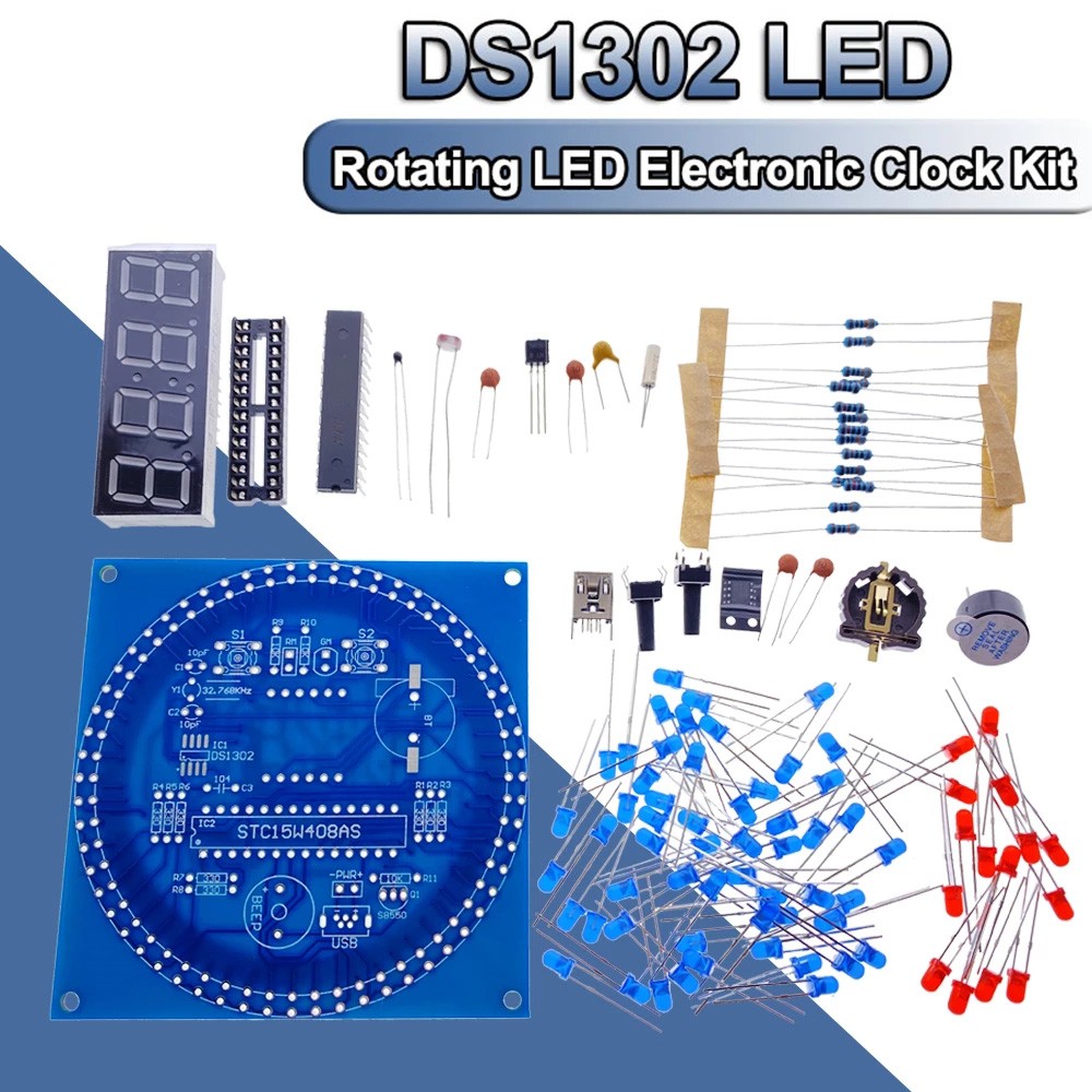 Mô Đun Đèn Led Hiển Thị Nhiệt Độ Ds1302 C8051 Mcu Stc15W408As