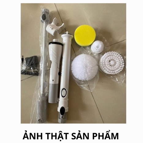 Chổi Cọ Nhà Vệ Sinh Bằng Điện Không Dây Thông Minh RULAX K129 | Kèm Với 4 Đầu Thay Thế Tiện Lợi |