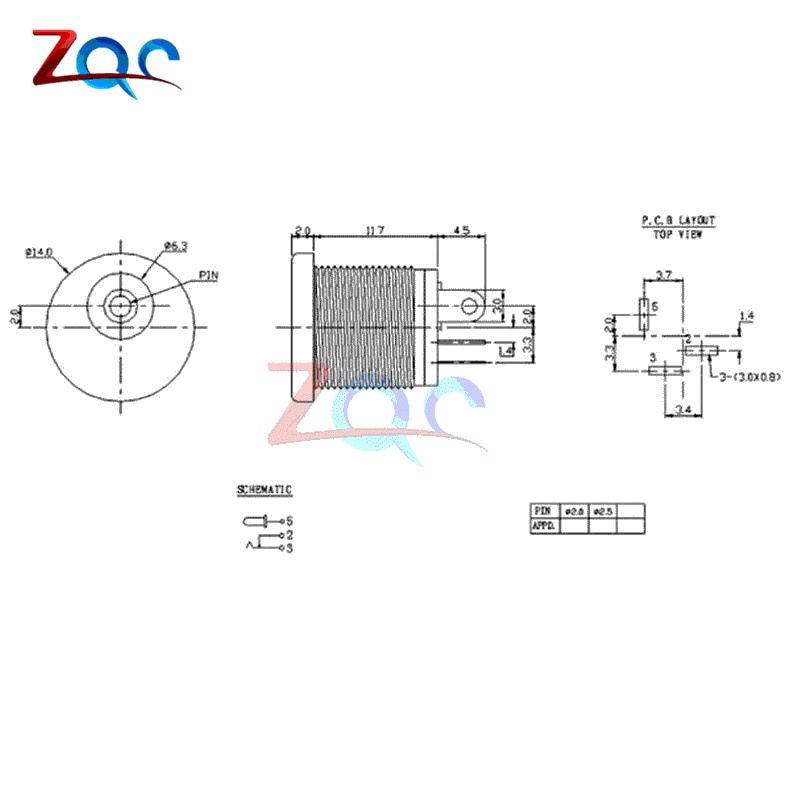 10 Đầu nối DC-022 5.5-2.1/ 5.5x2.1mm