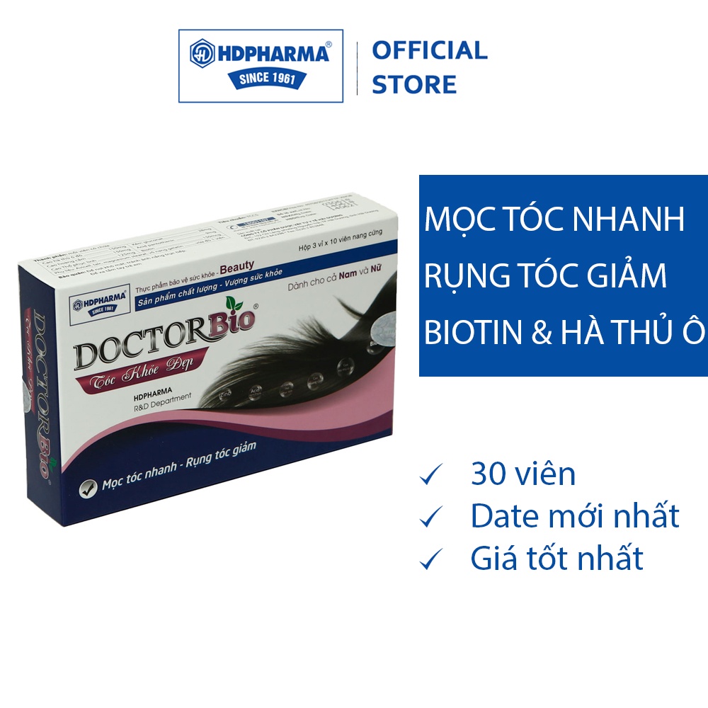 Viên Uống DoctorBio Tóc Khỏe Đẹp - Mọc Tóc Nhanh, Rụng Tóc Giảm, Hạn Chế Tóc Bạc (Dùng Cho Cả Nam Và Nữ)