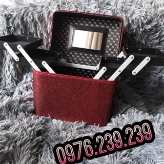 Cốp đựng dụng cụ nối mi 2 tầng 4 ngăn