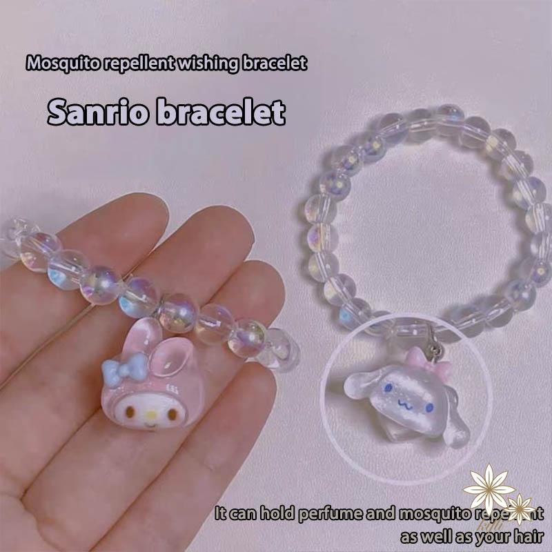 【kifli】Sanrio Vòng Tay Chuỗi Hạt Trong Suốt Hoạ Tiết Hoạt Hình Cún Cinnamon Dễ Thương Xinh Xắn