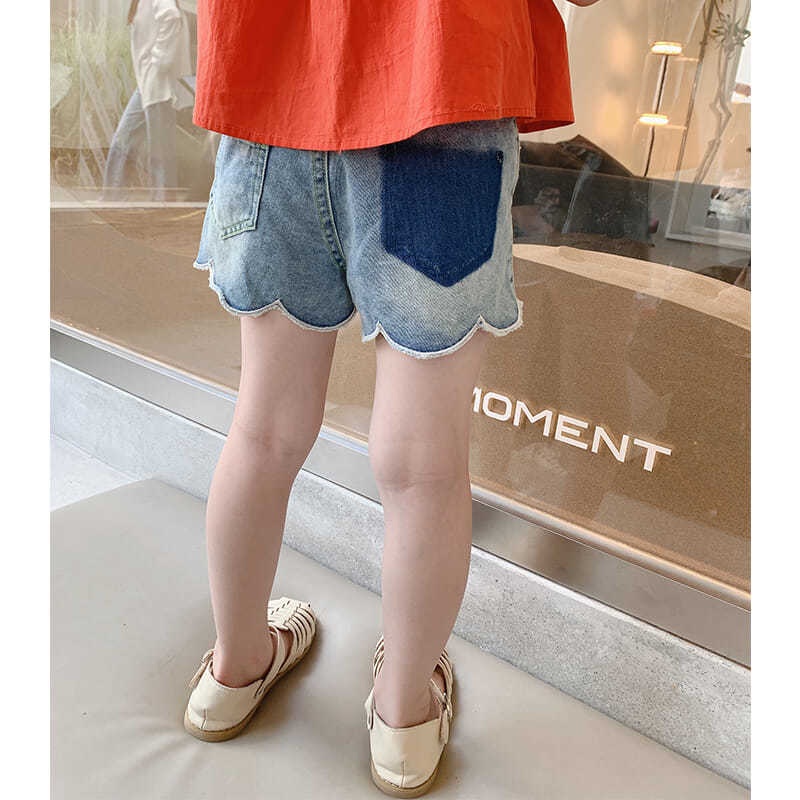 Quần short denim thời trang mùa hè phong cách hàn quốc mới cho bé gái 2021