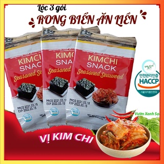 Rong biển ăn liền🔥Vị Kim Chi🔥Rong biển cháy tỏi/Hàn Quốc/lốc 3 gói / Vị hơi cay/Thơm ngon/Bổ dưỡng/Hàng Nhập khẩu