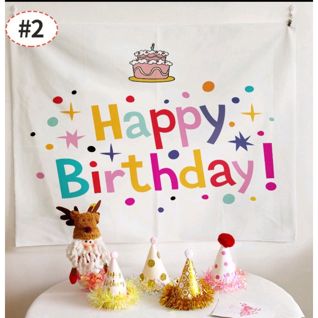 ( Tặng kèm móc treo) Phông nền, background HAPPY BIRTHDAY trang trí sinh nhật