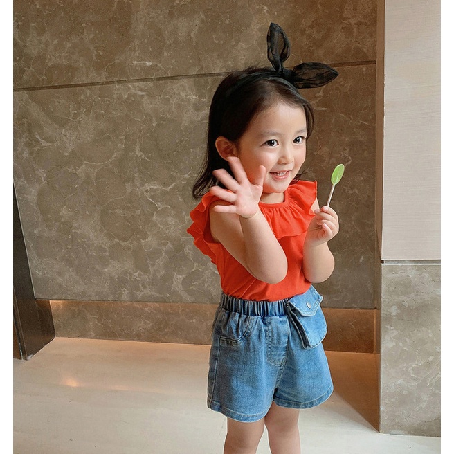 ATG17 Size 90-130 (9-27kg) Áo thun bé gái (Áo sát nách co giản vải mềm mát) Thời trang trẻ Em hàng quảng châu