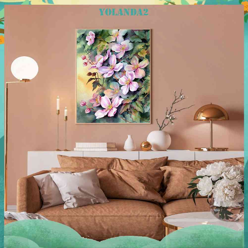 11ct Tranh Thêu Chữ Thập DIY Hình Hoa Màu Nước Kích Thước 40x50cm