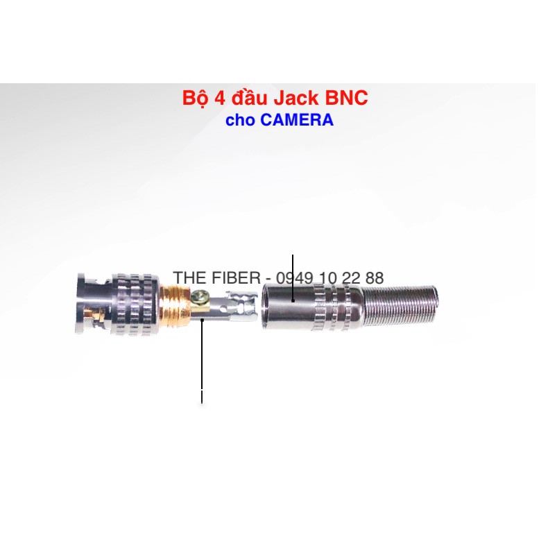 Bộ 04 đầu Jack BNC dạng lò xo cho CAMERA