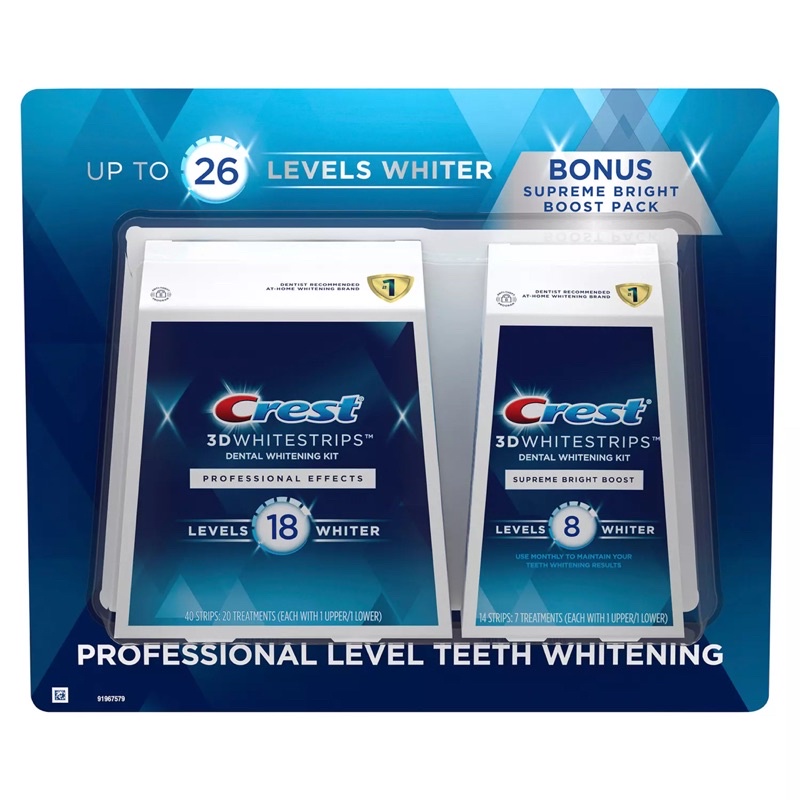 Miếng dán trắng răng Crest 3D White Whitestrips, 1 gói lẻ