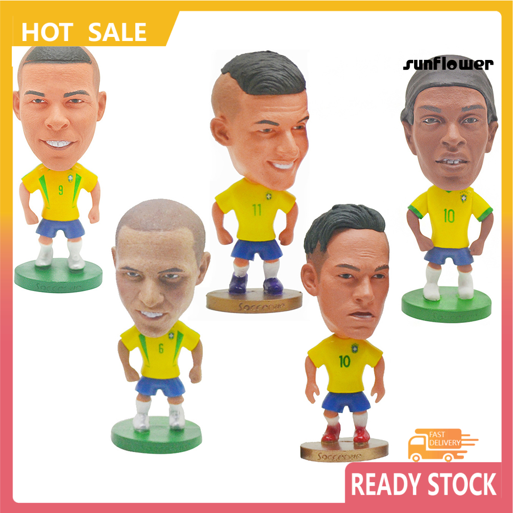 1Pc Brazil Soccer Player Carlos Ronaldo PVC Action Figure Toy Desk Decor Gift /MXWJ/