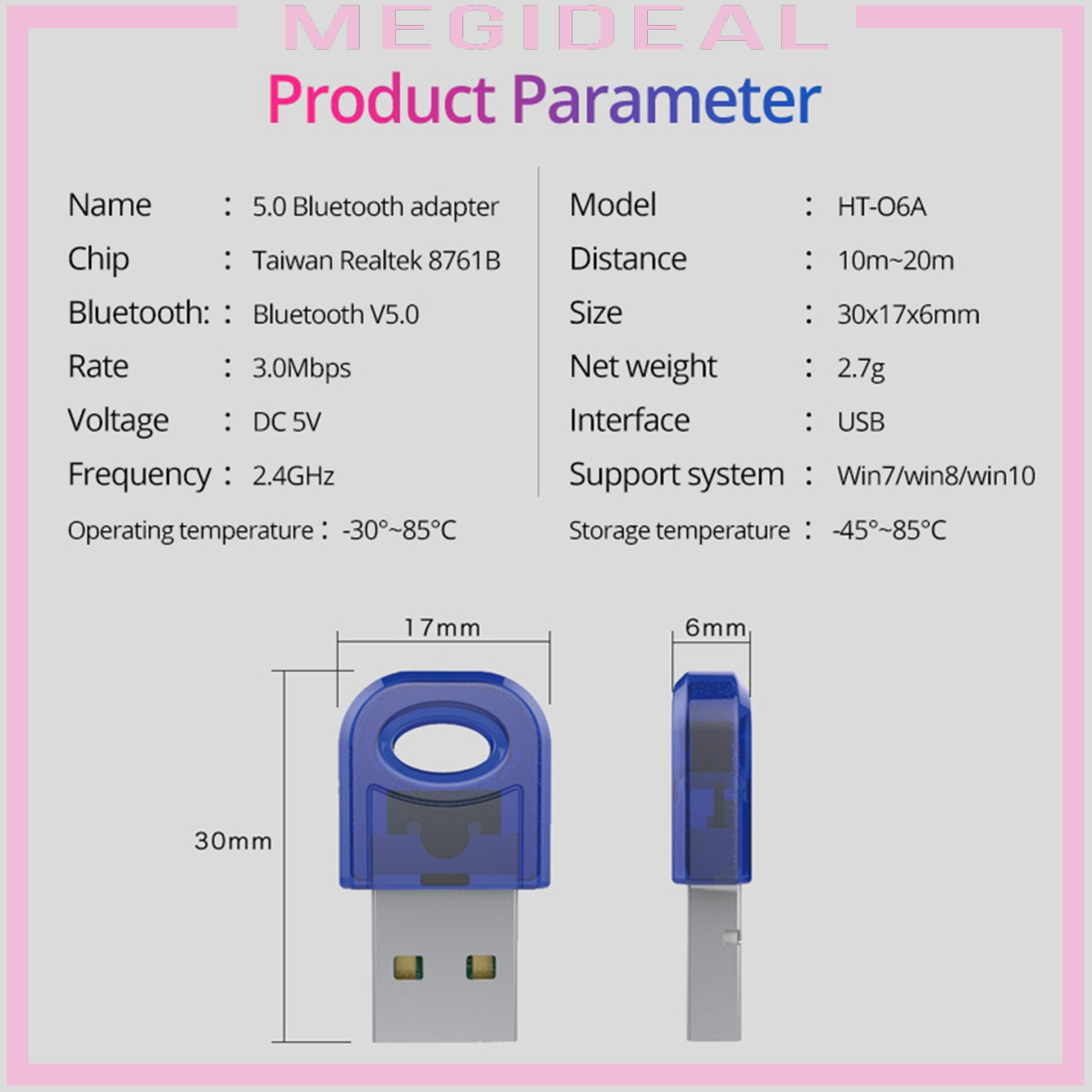 Bộ Chuyển Đổi Bluetooth Usb 5.0 Cho Windows 10 / 8 / 7 - Pc Sang Bluetooth | BigBuy360 - bigbuy360.vn