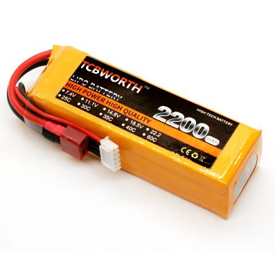 Pin LiPo 3s (11.1v) 2200mah 35C dành cho các loại tay điều khiển (tx) RC, cano, máy bay cánh bằng F22,SU 27 giắc T