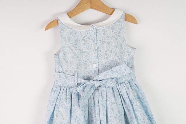 VÁY SMOCK XANH CHI TIẾT HOA VÀ CHIM NON 1Y-10Y