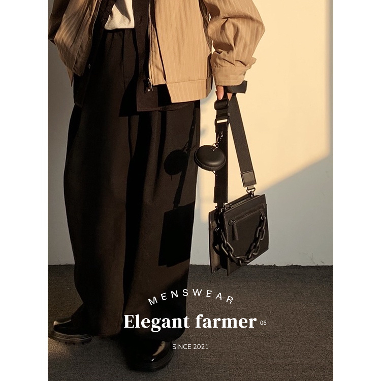 [MENSWEAR ELEGANT FARMER] Túi đeo chéo + card wallet TRÒN phong cách Hàn Quốc dành cho Nam &amp; Nữ 2023