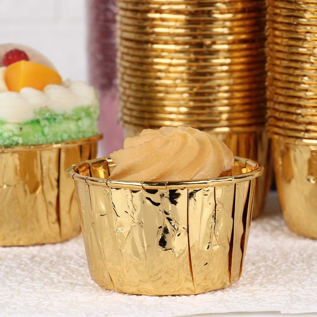 Set 50 Giá Đỡ Bánh Cupcake Bằng Lá Nhôm Tiện Dụng Cho Tiệc Sinh Nhật / Đám Cưới