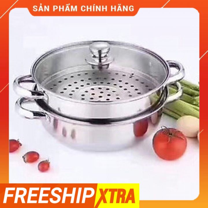 Nồi hấp 2 tầng đa năng 28cm ( sử dụng bếp từ và bếp ga), nồi hấp thông minh, xửng hấp bền và đẹp