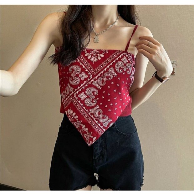 Áo Hai Dây Thổ Cẩm Nữ ⚡ CROPTOP | FREESHIP | ⚡ Thun nữ thắt nơ lưng, dáng ôm body, thiết kế độc đáo,nổi bật SL