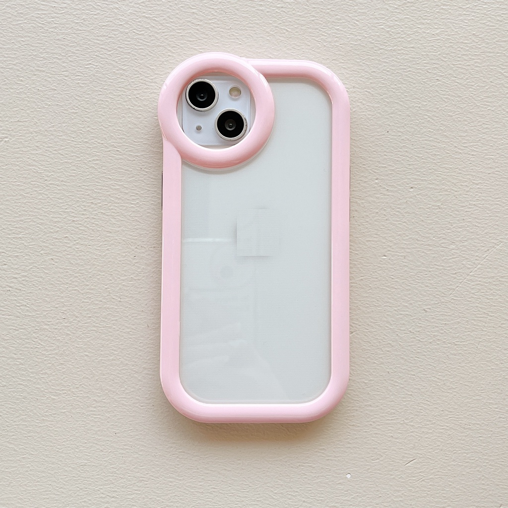 Ốp lưng iphone trong suốt viền màu 2 lớp camera tròn 6splus/7/7plus/8/8plus/x/xr/xs/11/12/13/pro/max/plus/promax