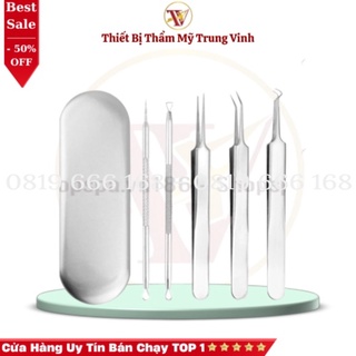 Bộ Nặn Mụn 5 Chi Tiết Inox Không Gỉ Cao Cấp Loại 1 Chuyên Dụng Cho Spa, Thẩm Mỹ Viện