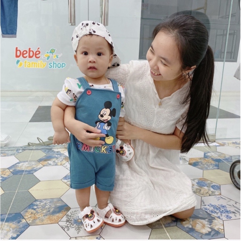 Set quần yếm cho bé trai kèm áo Disney/ Quần yếm cho bé trai sơ sinh đến 24 tháng - SY - bebefamilyshop