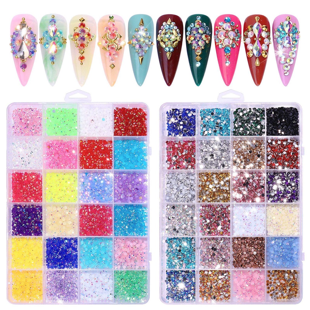 Hộp 3500 Hình Dán Trang Trí Móng Tay Xinh Xắn|Đồ Trang Trí Bằng Nhựa Resin Độc Đáo Sáng Tạo|Phụ Kiện Nhiều Kích Cỡ Đa Chức Năng Tiện Dụng Và Bền