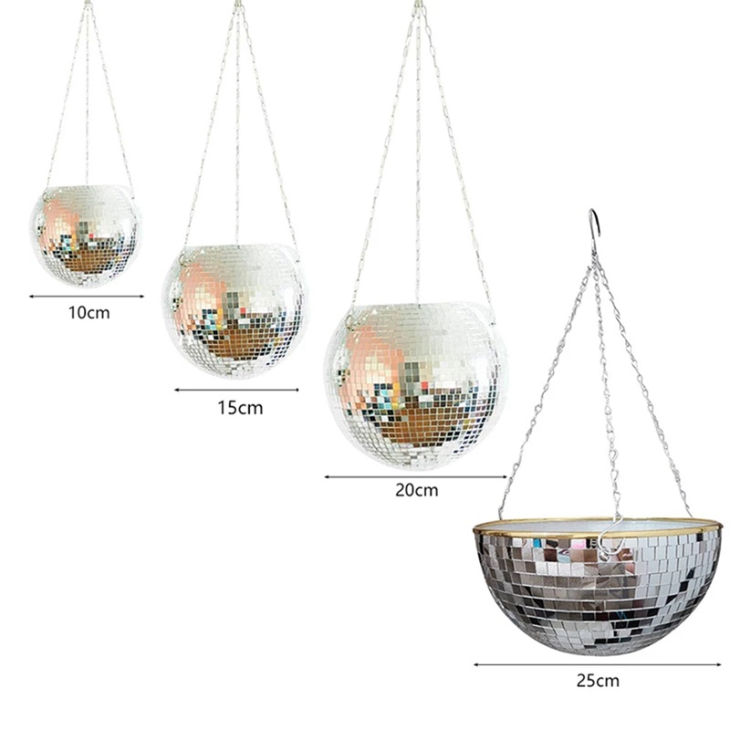 Chậu Trồng Cây Gắn Gương Phản Quang Độc Đáo Trang Trí Sân Vườn / Nhà Cửa