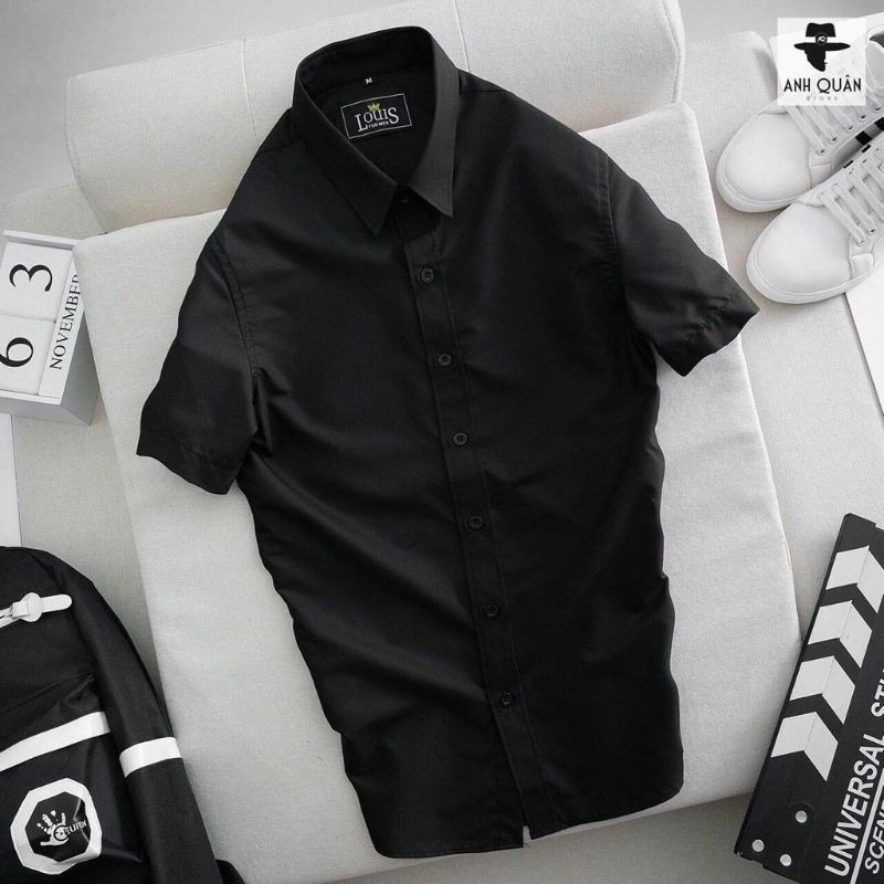Áo sơ mi nam trơn tay ngắn chất vải lụa cao cấp đẹp giá rẻ TAKA 22 | BigBuy360 - bigbuy360.vn