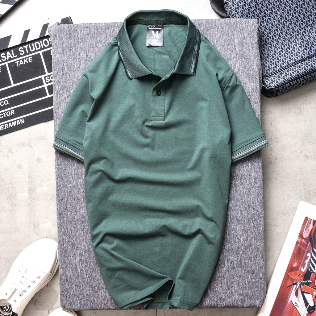 ÁO POLO SLIMFIT COTTON COMPACT Vải Cotton Co Giãn Cao Cấp, Hàng Tiêu Chuẩn Xuất Mỹ - Mã A02-072, Polo Vincento Marco