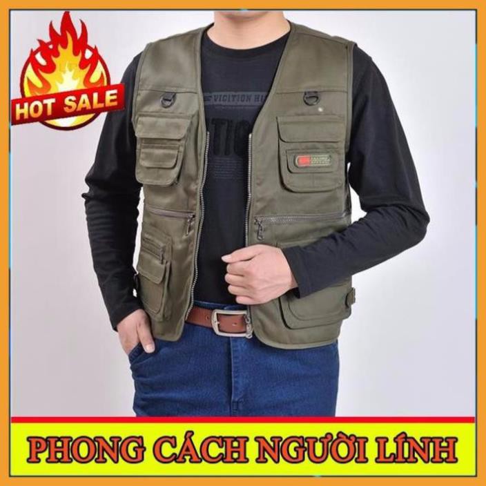 [FreeShip – hàng Auth] Áo gile Nam - Áo ghi lê Lính Mỹ Vest Nam Nhiều Túi