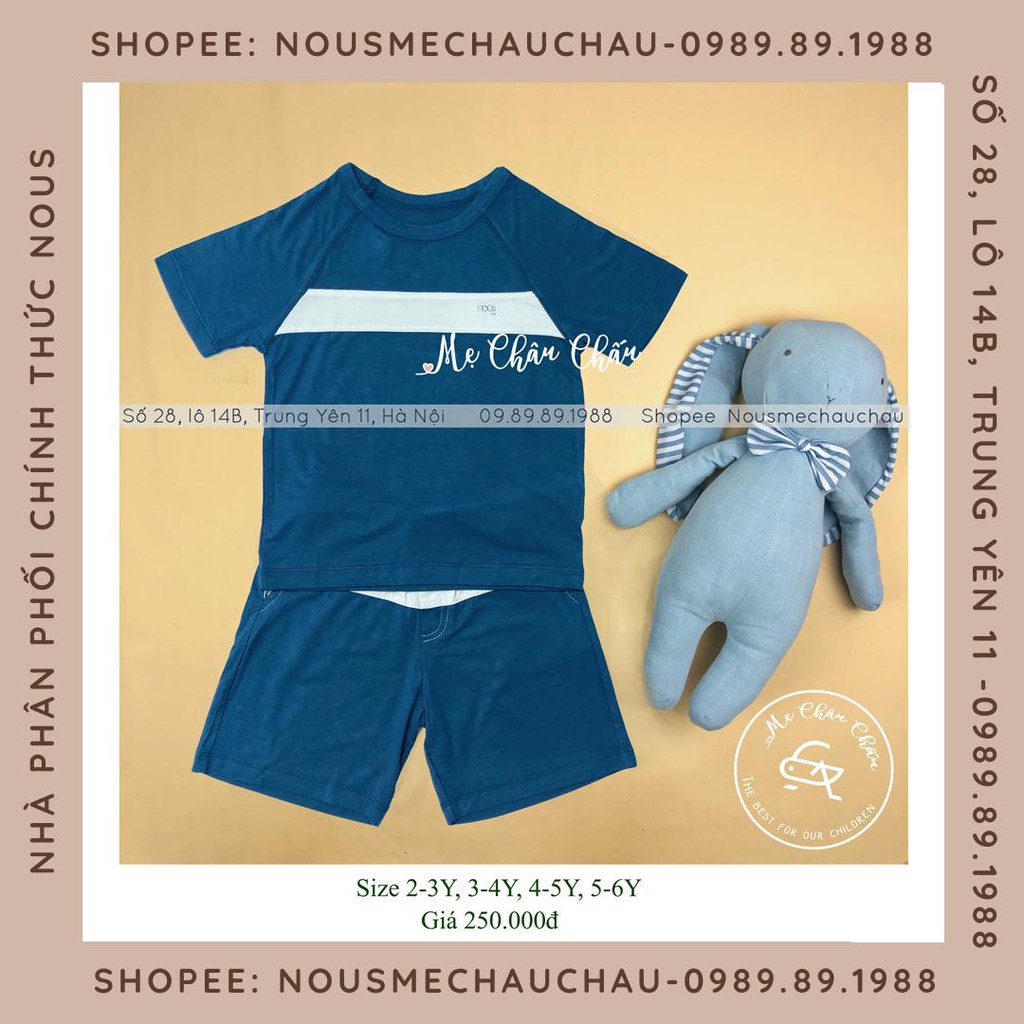 Bộ Kid Cộc Tay Bé Trai Xanh Ghi (Size Từ 2-3 Year Đến 5-6 Year) NOUS