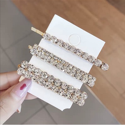 Set kẹp tóc đính đá thiết kế đơn giản phong cách Hàn quốc
