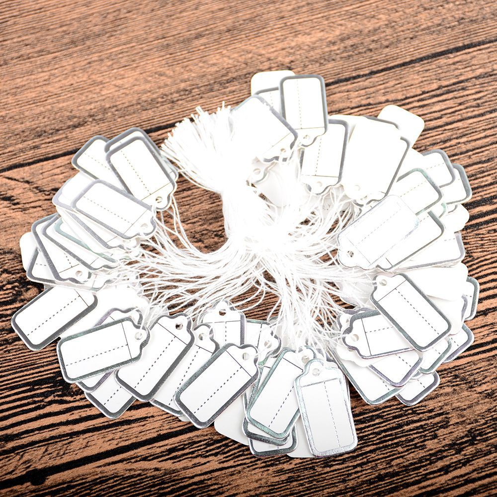 100Pcs/500pcs  Label Tie String Strung Jewelry Clothing Merchandise Display Price Tags