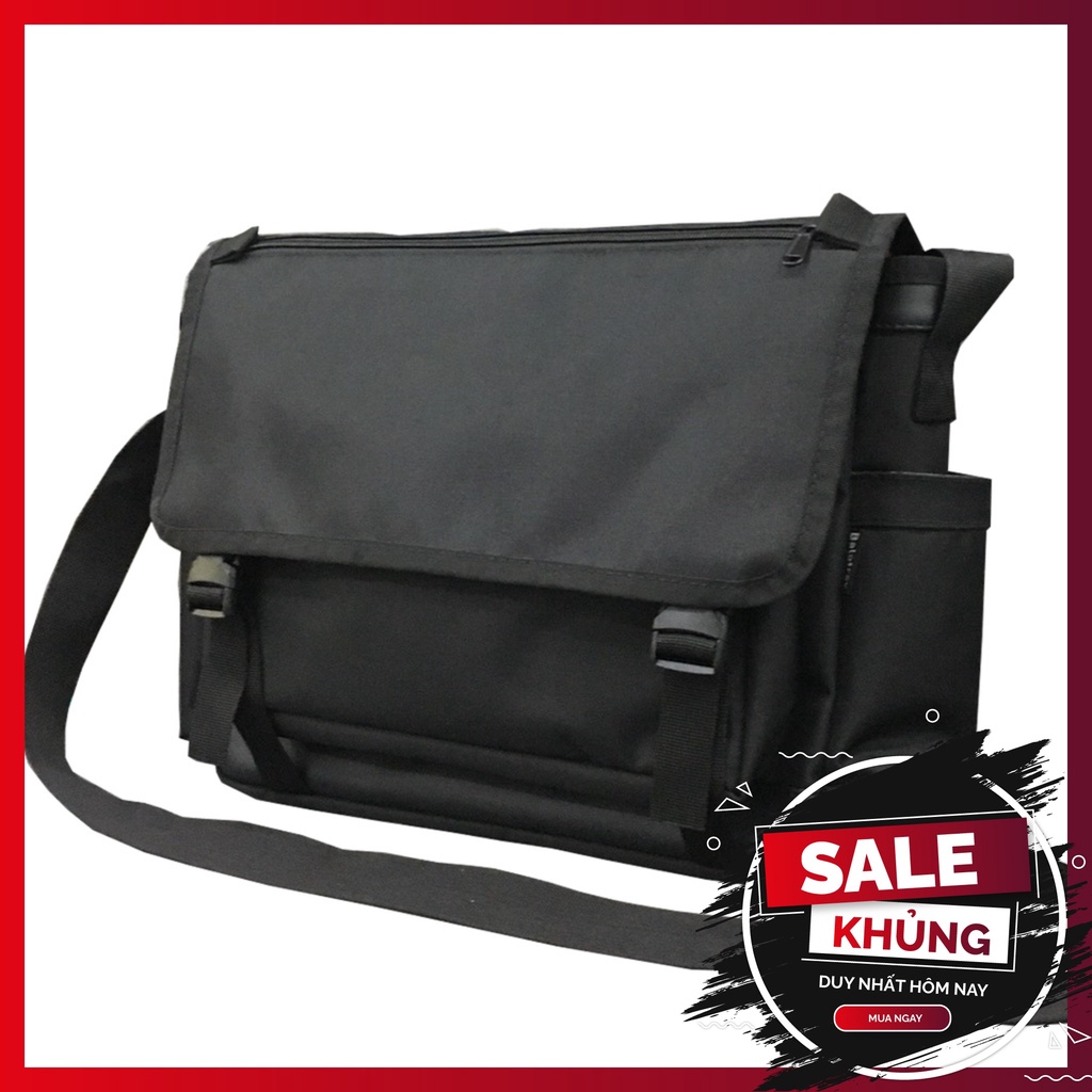 Cặp đeo chéo - Túi đeo chéo nam nữ Unisex chất vải bố chống thấm size 40cm dây đai đeo vai bản lớn 4cm đựng vừa Laptop