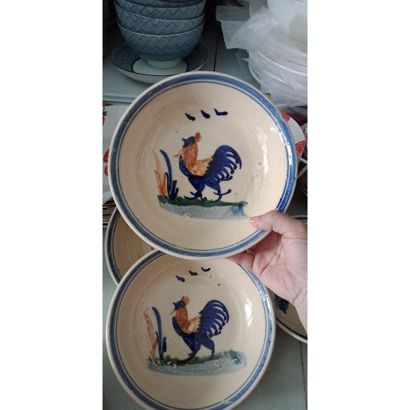 <Video SP> Dĩa Đá Xưa Hình Con Gà Tròn Sâu Lòng 19.5*4.5cm