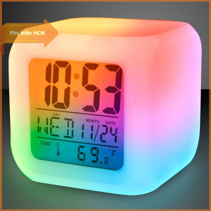 Đồng hồ điện tử báo thức có đèn Led kiêm đo nhiệt độ phòng HCM