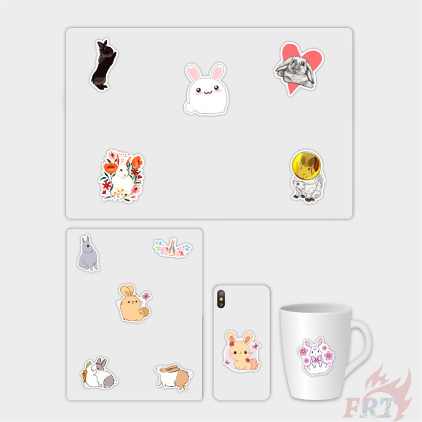 ❉ Cute Funny Rabbit Bunny Series 01 Stickers ❉ 50Pcs/Set DIY Fashion Waterproof Decals Doodle Stickers