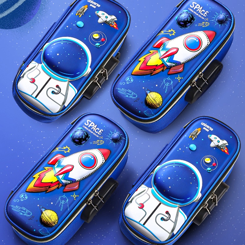 Túi Đựng Bút Hai Lớp Có Khóa Mật Khẩu Dễ Thương Cho Học Sinh Tiểu Học