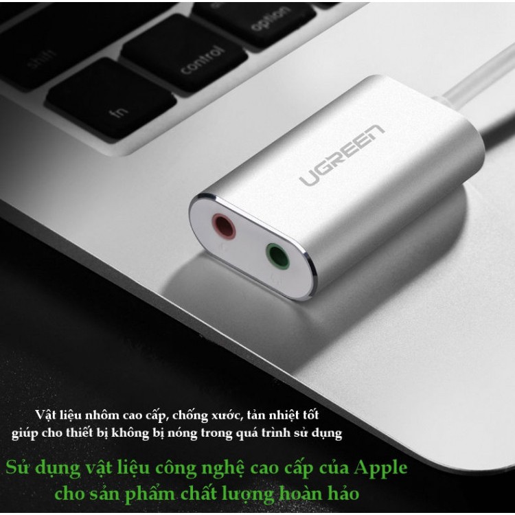 Cáp USB Sound - Card Sound USB 2.0 to 3.5mm UGREEN 30143 - Hàng Chính Hãng