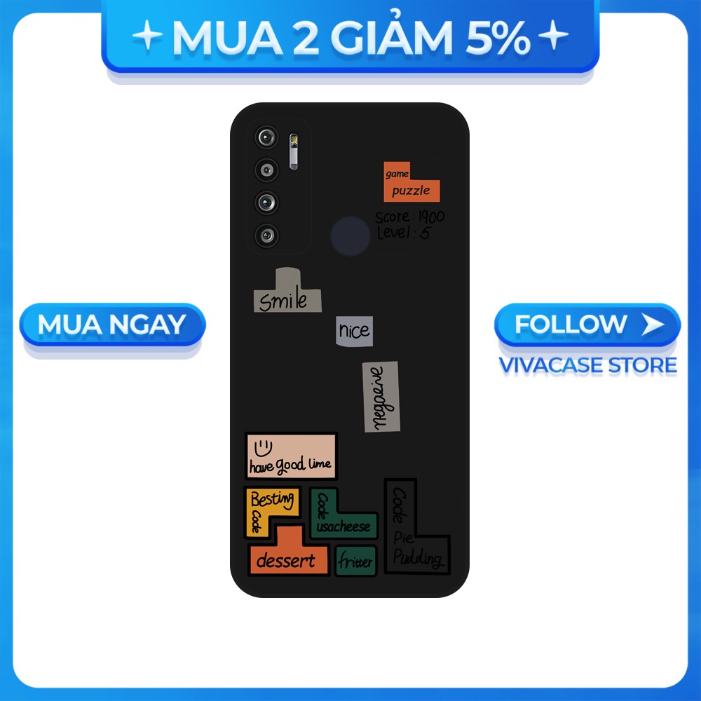 Ốp lưng Vsmart Joy 3/Joy 4/Active 3/Bee 3/Live/...dẻo đen hình Xếp hình