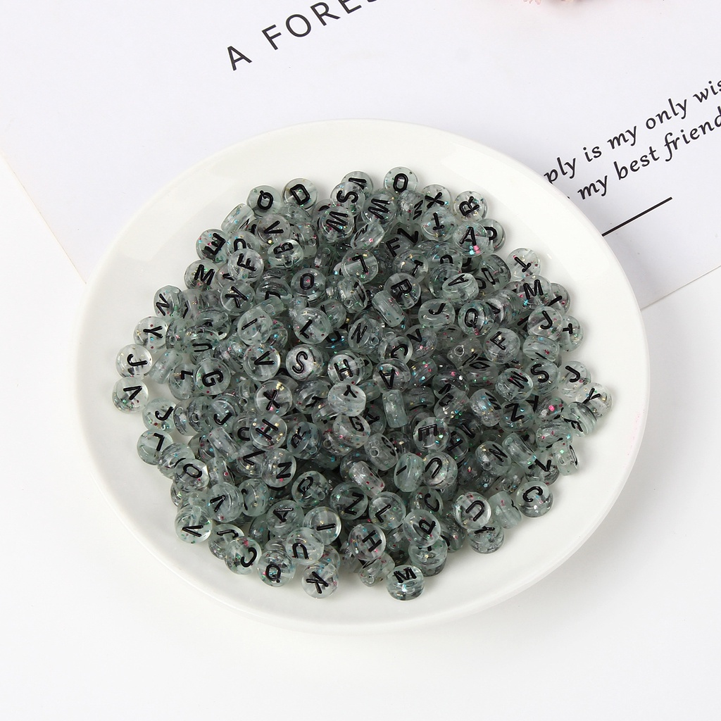 Set 100 Hạt Chữ Cái 4x7mm Làm Trang Sức Thủ Công