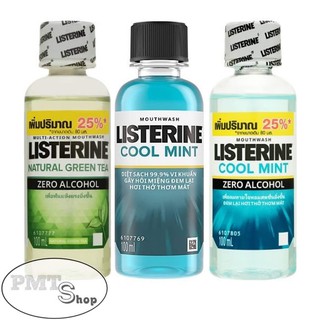 Nước súc miệng diệt khuẩn Listerine 100ml Green Tea Zero Alcohol | Cool Mint
