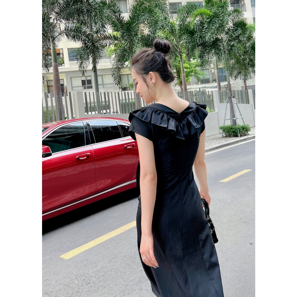 Đầm 8 mảnh phối bèo cổ dễ thương-D029