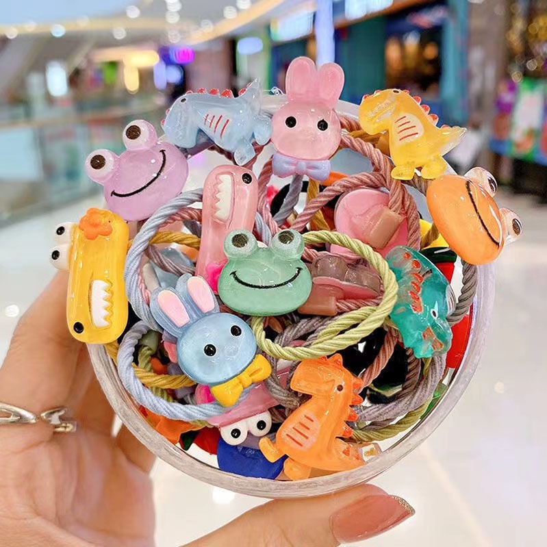 Hộp dây buộc tóc nhiều họa tiết dễ thương cho bé gái