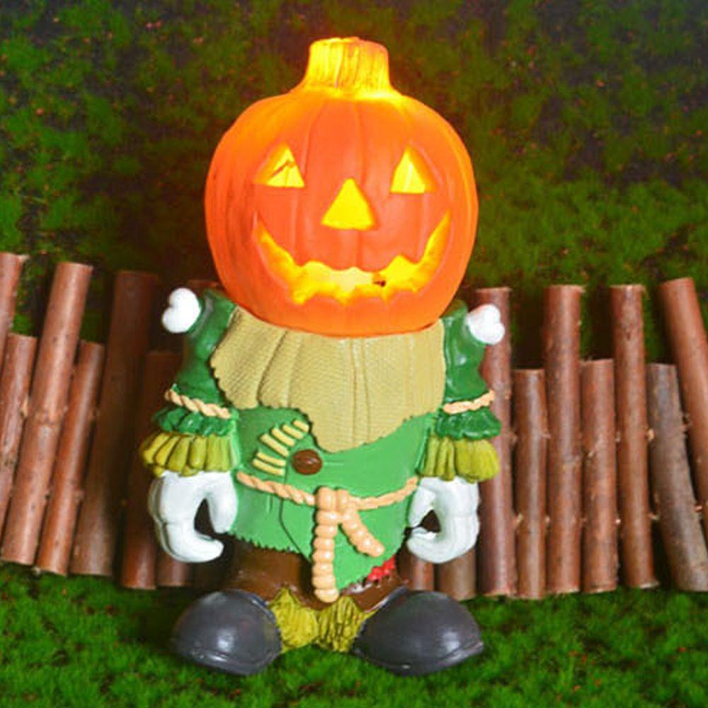 KENT1 Pumpkin Knight Light Halloween Landscape Sculpture Statue Garden Ornament