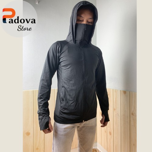 Áo chống nắng nam kéo cao che mặt, tay áo dài che mu bàn tay chống tia UV  thông hơi, thoáng mát PADOVA - PV02 | BigBuy360 - bigbuy360.vn