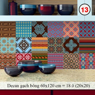 Decal Dán Bếp Hình Thổ Cẩm Mã 13  | Giấy Dán Bếp Hạn Chế Bám Dầu Mỡ, Chống Bay Màu, Chịu Nhiệt Độ Cao