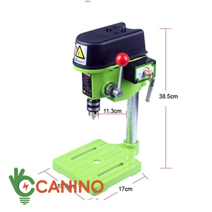 Máy khoan bàn miniQ 480W tốc độ quay đạt 4000r/min, đường kính mũi khoan 10mm Điện áp vào: 220V-50Hz